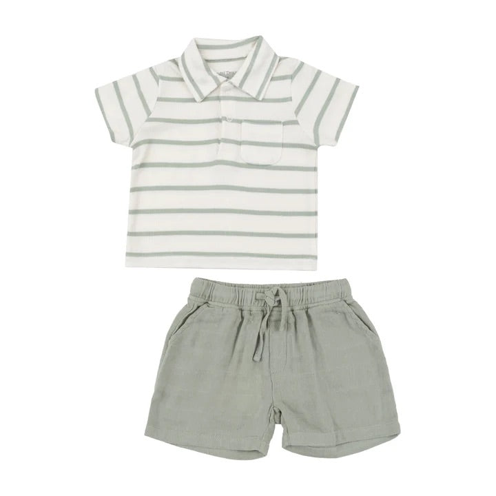 Desert Sage Solid Muslin Short Set