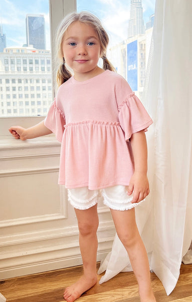 Babydoll Ruffled Sleeve Top