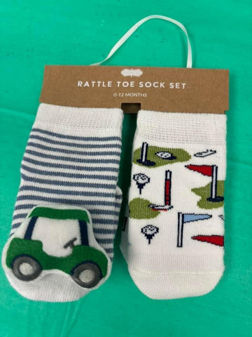 Golf Cart Rattle Toe Sock Set