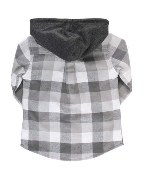 Grey Hooded Button Down