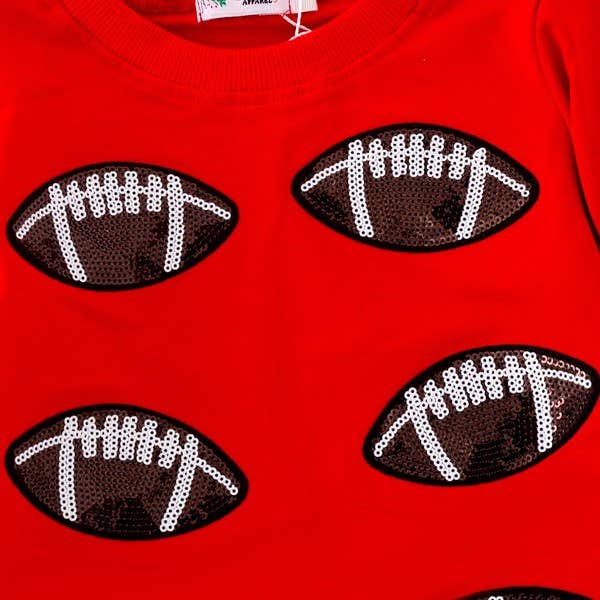 Sequin Football Shirt-Red