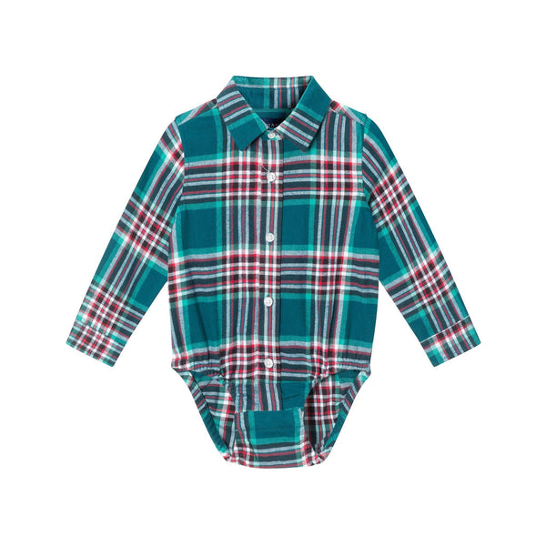 Infant 4-Piece Buttondown & Sweater Vest Set | Checkered Maroon