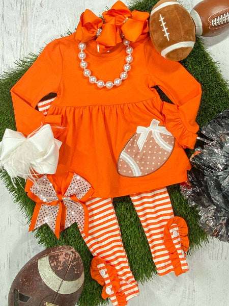 Orange Girls Football Pants Set