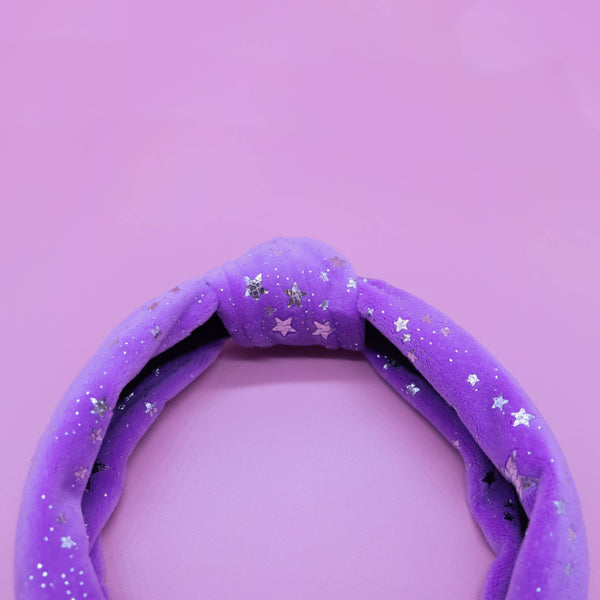 Metallic Star Velvet Knot Headband