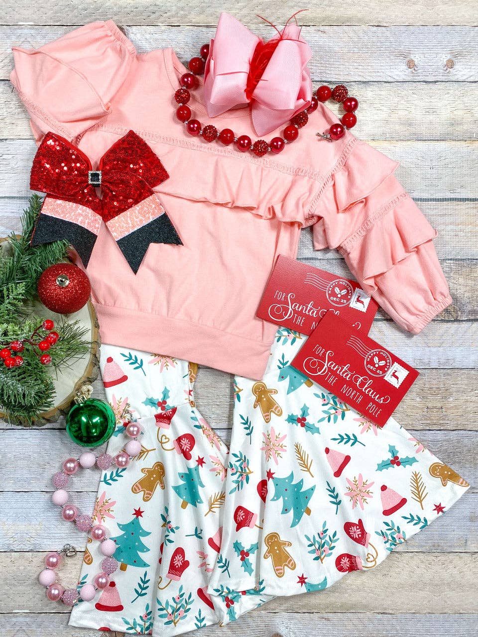 Winter Wonderland Pink Christmas Pants Set