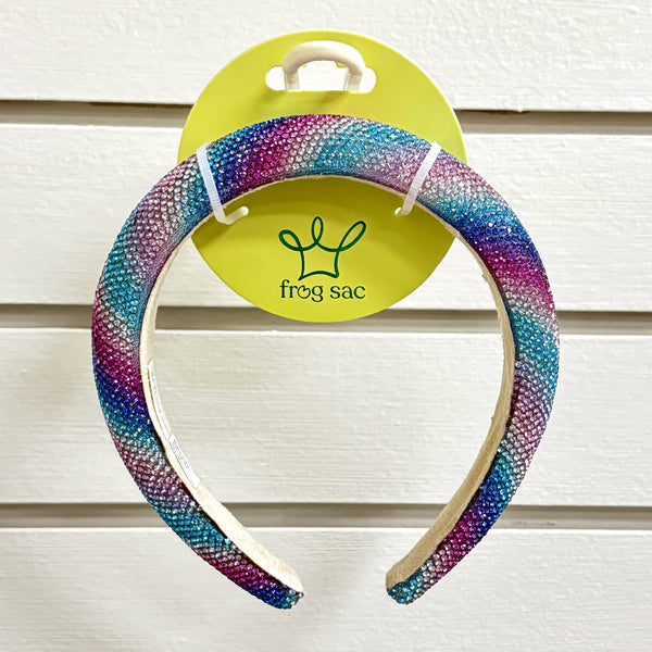 Rhinestone Headband - Padded Rainbow Hair Band