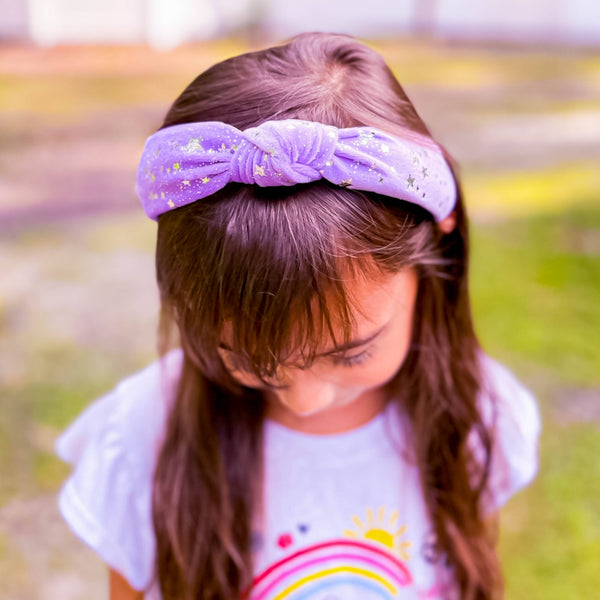 Metallic Star Velvet Knot Headband