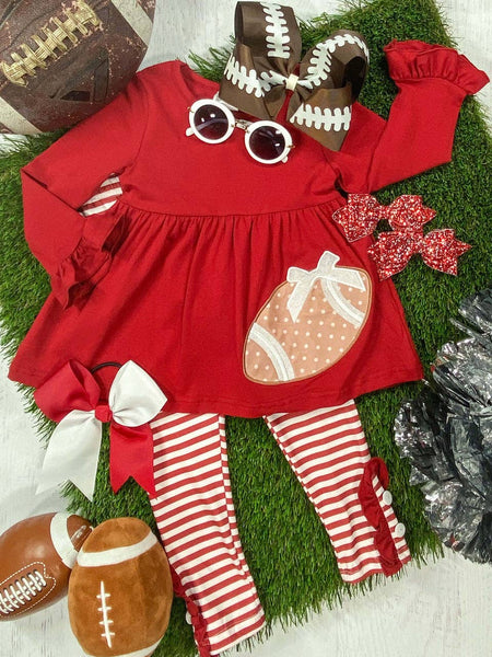 Red Girls Football Pants Set