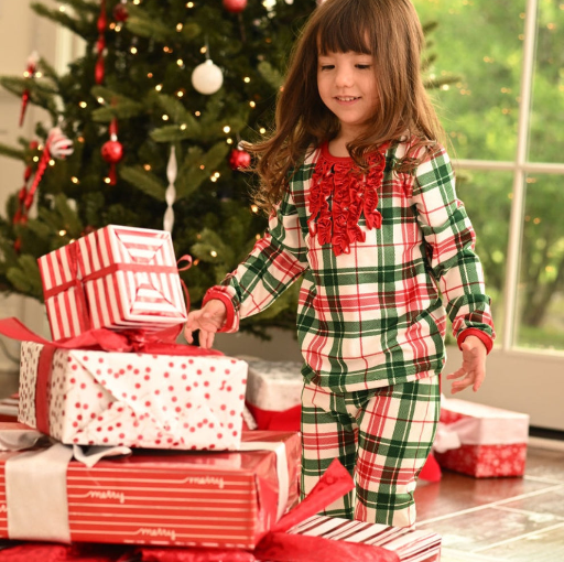 Christmas Pajamas- Girls- Christmas Plaid - Ruffle