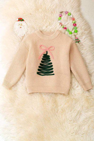 Christmas Tree Embroidered Sweater