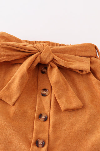 Rust Button Skirt