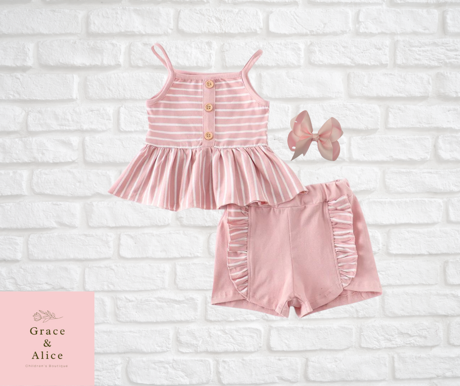Pink Ruffle Baby Set