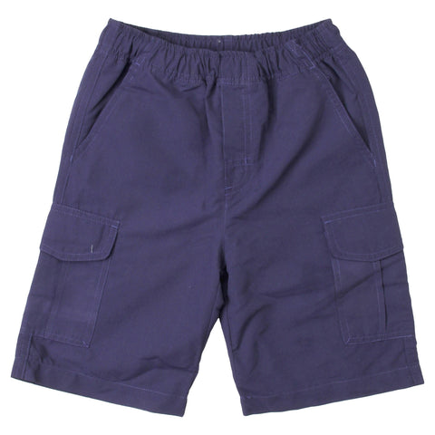 Wes & Willy Boy's Microfiber Cargo Shorts-Navy