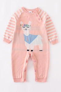 Llama Knit Sweater Baby Romper